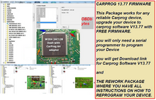 Charger l'image dans la galerie, Upgrade any carprog device with CARPROG 13.77 software, featuring firmware removal and rework package.