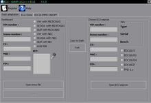 Load image into Gallery viewer, ALL IMMO OFF software interface displaying dashboard and ECU adaptation options.